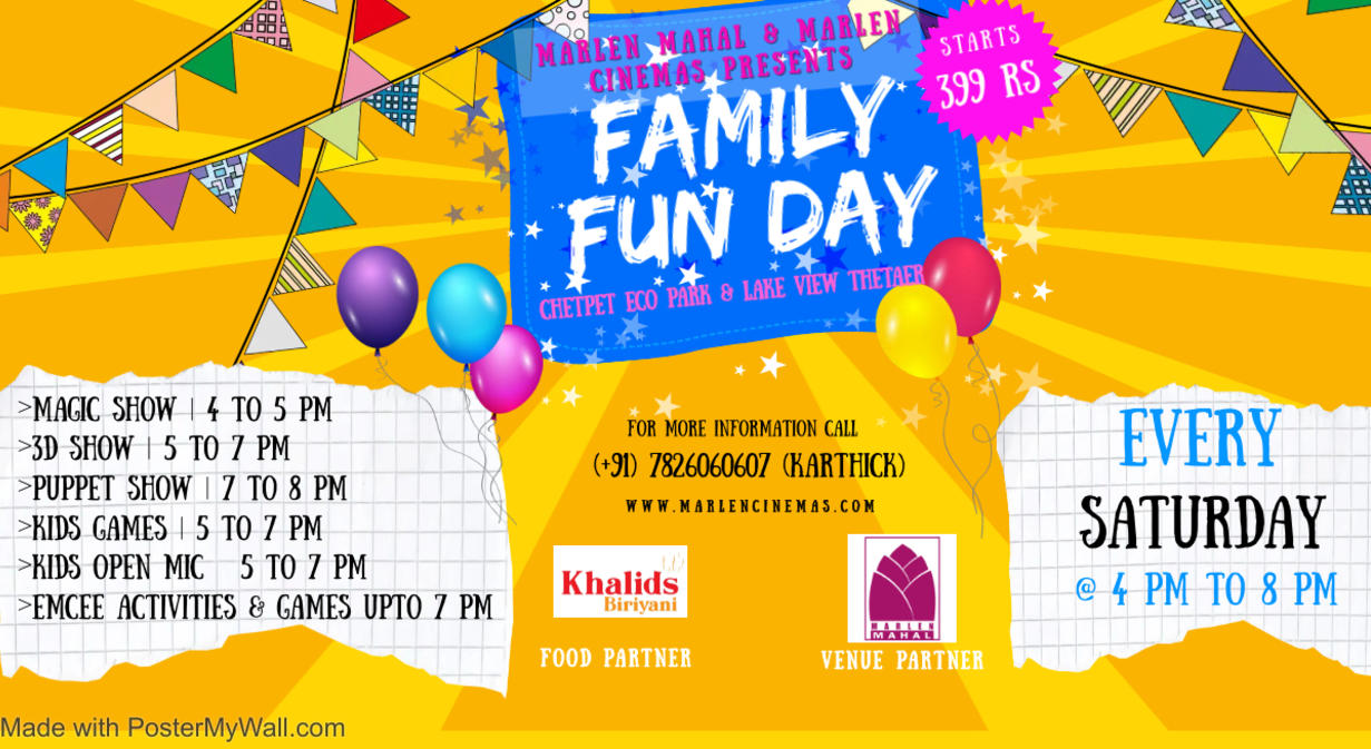 Kids Family Day Out - Chetpet Eco Park & Lake View Theater Promoted by Marlen Mahal