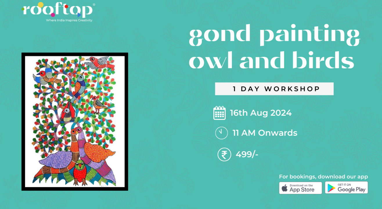 Gond Painting Owl And Birds