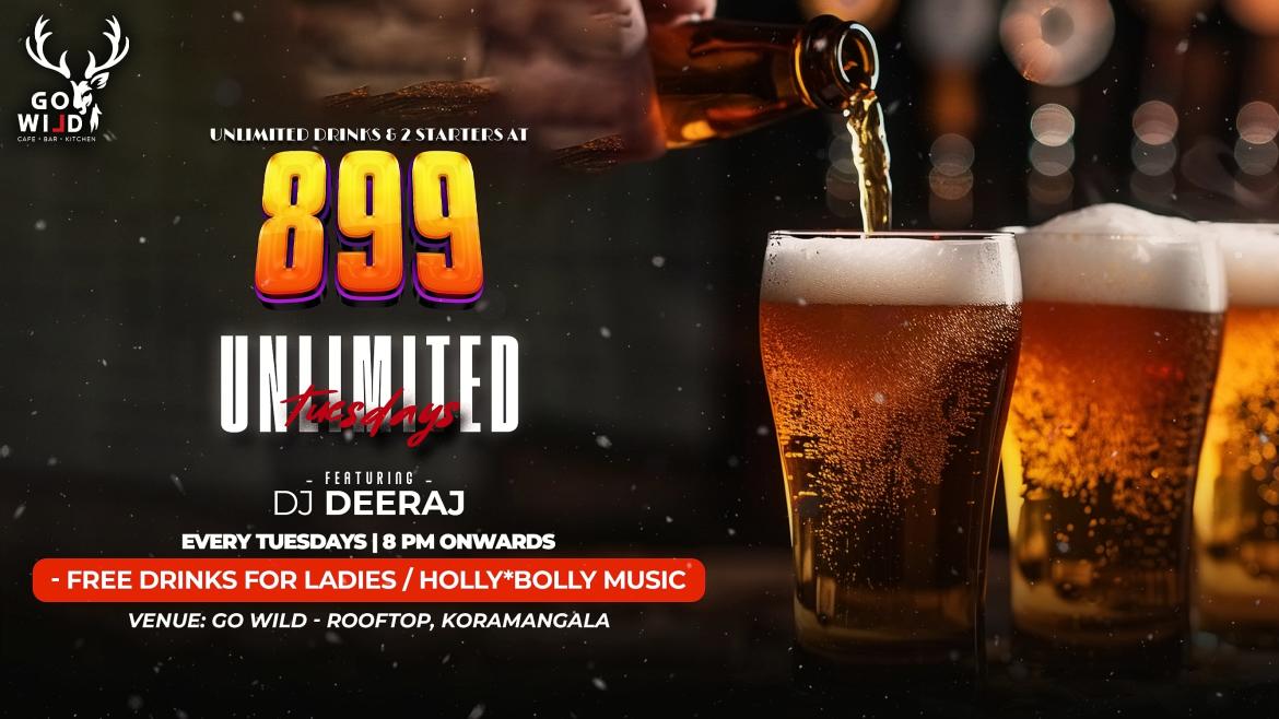 Unlimted Tuesdays at GoWild Rooftop Koramangala