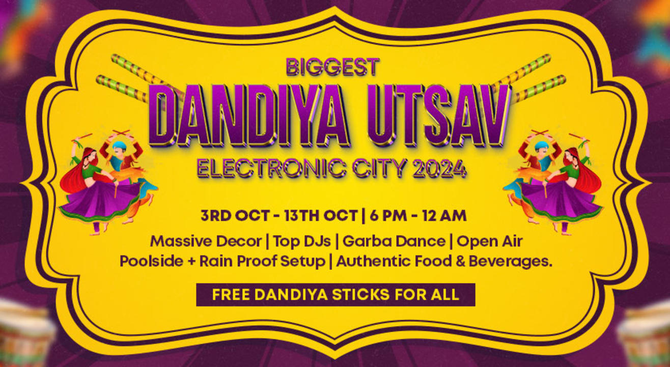 Biggest Open Air Poolside Dandiya Utsav in Electronic City | Navratri 2024