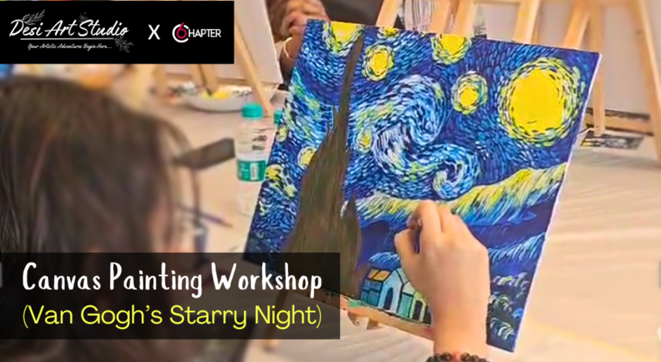 Van Gogh's Starry Night Painting - Desi Art Studio