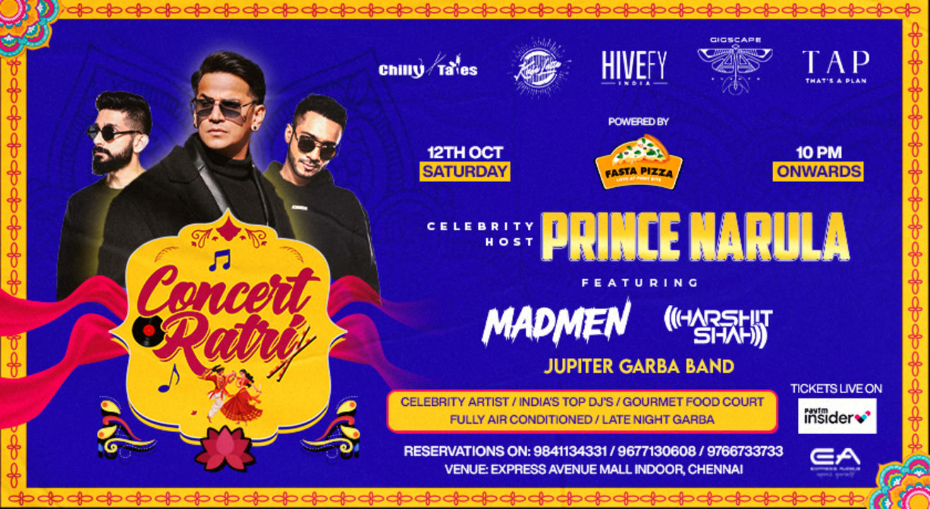 CONCERT RATRI - FT PRINCE NARULA X MADMEN X JUPITER GARBA BAND | Navratri 2024