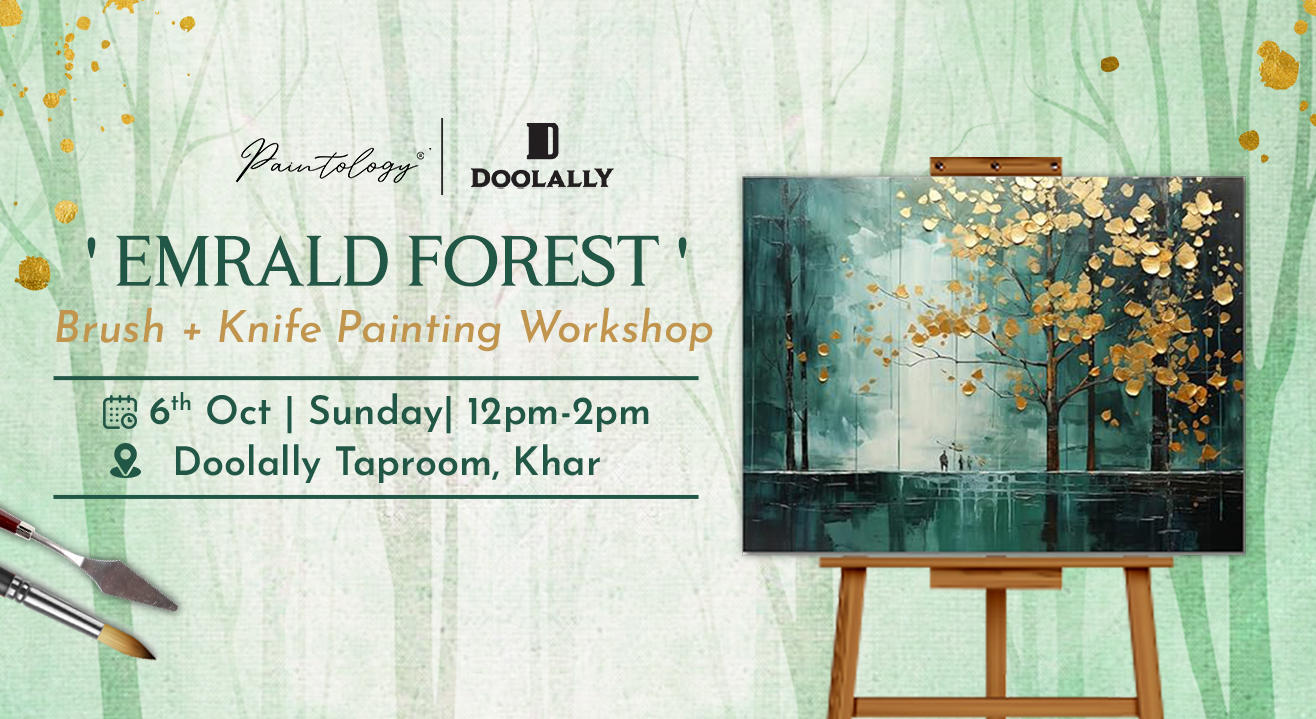 6th Oct – ‘Emerald Forest’ Knife + Brush painting 