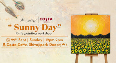 29th sept – ‘Sunny Day’ knife+ brush painting