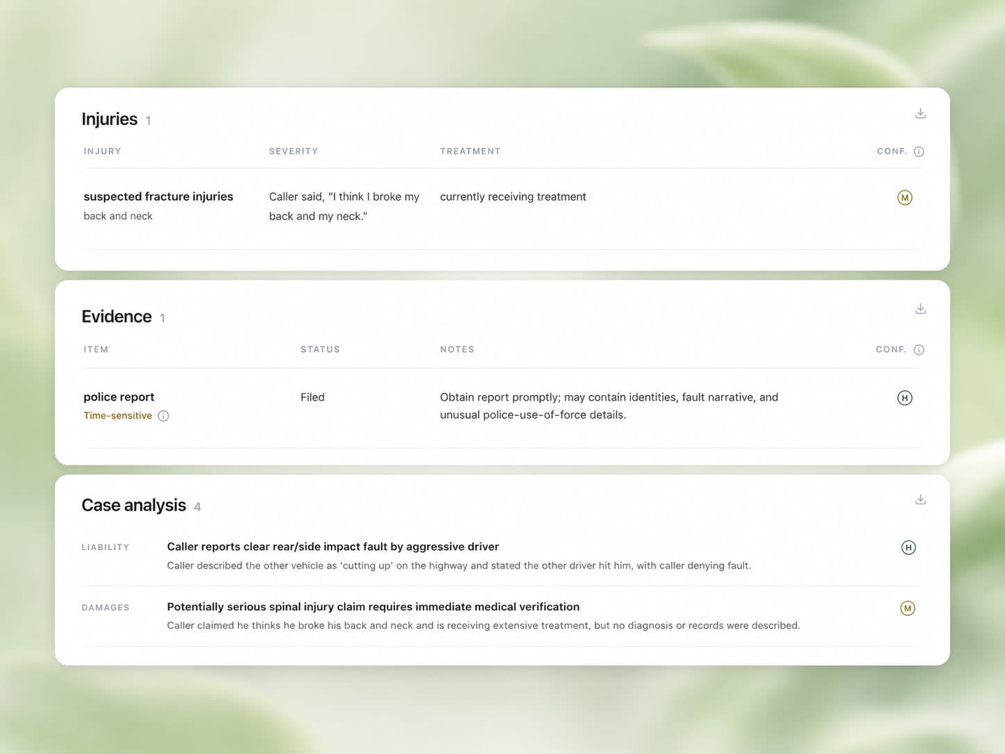 Claire's Brief delivered to Slack, SMS, and Clio within seconds of hang-up
