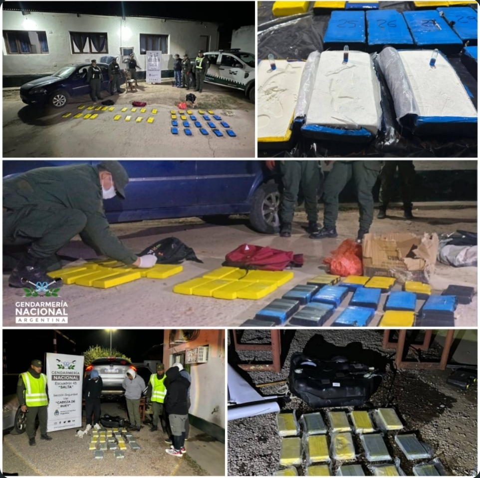 Dos operativos en Salta: secuestraron más de 63 kilos de droga y detuvieron a tres hombres