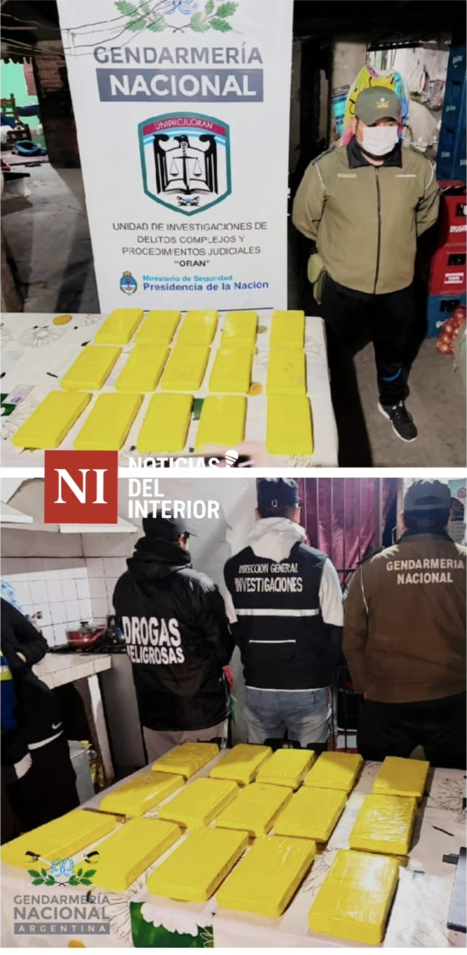 Allanaron una vivienda en Orán: secuestraron más de 15 kilos de cocaína y detuvieron a dos personas