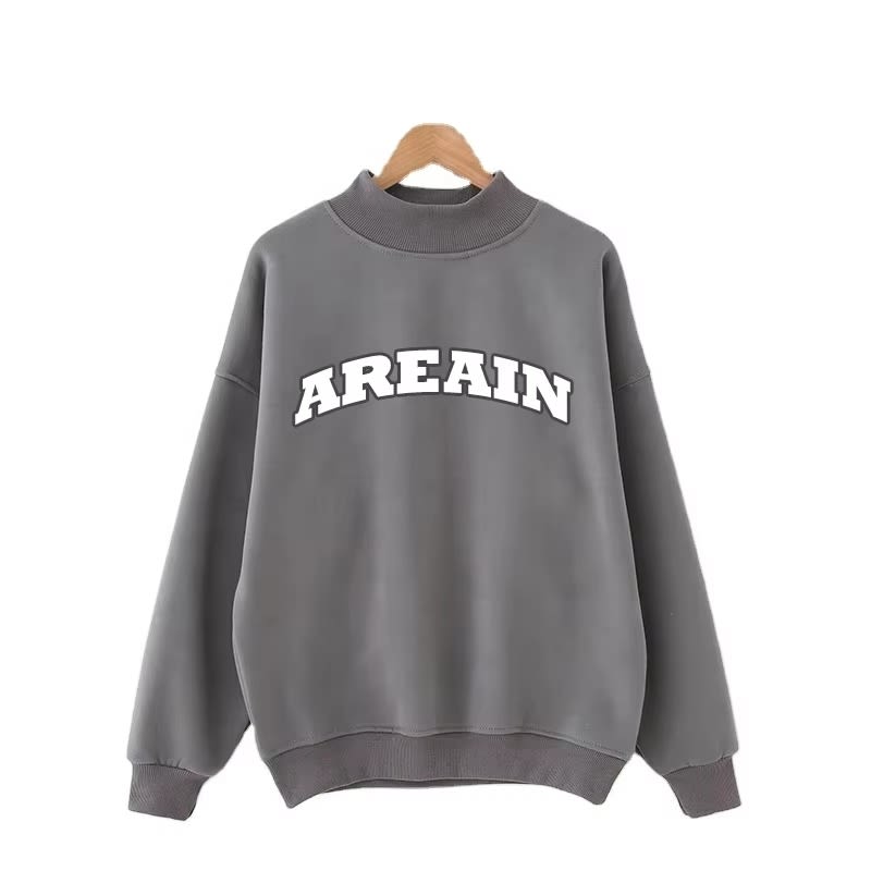 Oversized Varsity Mock Neck Sweatshirt