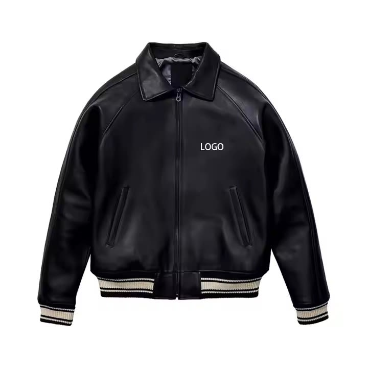 Leather Varsity Jacket | Customizable Streetwear Bomber Style