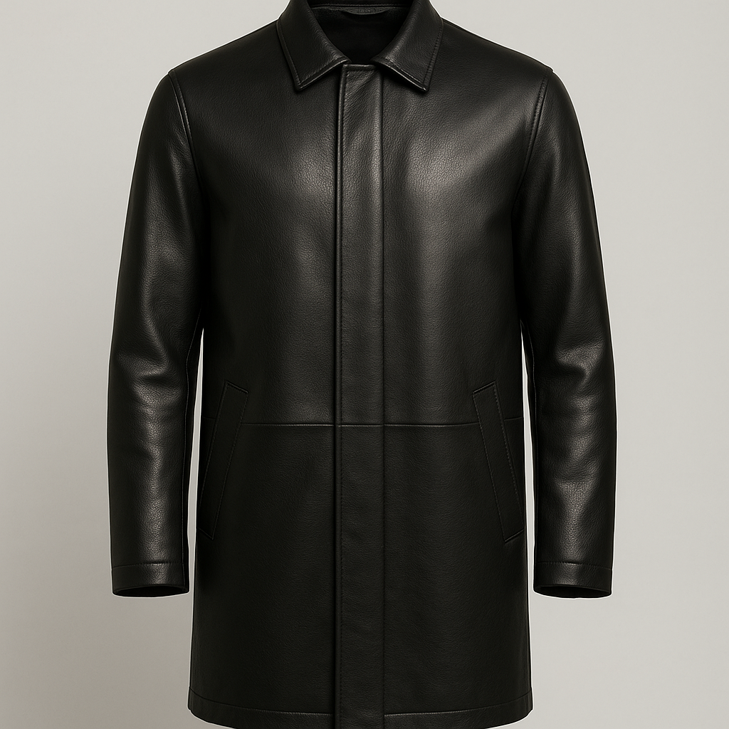 Men's Black Leather Car Coat | Premium Outerwear Manufacturer