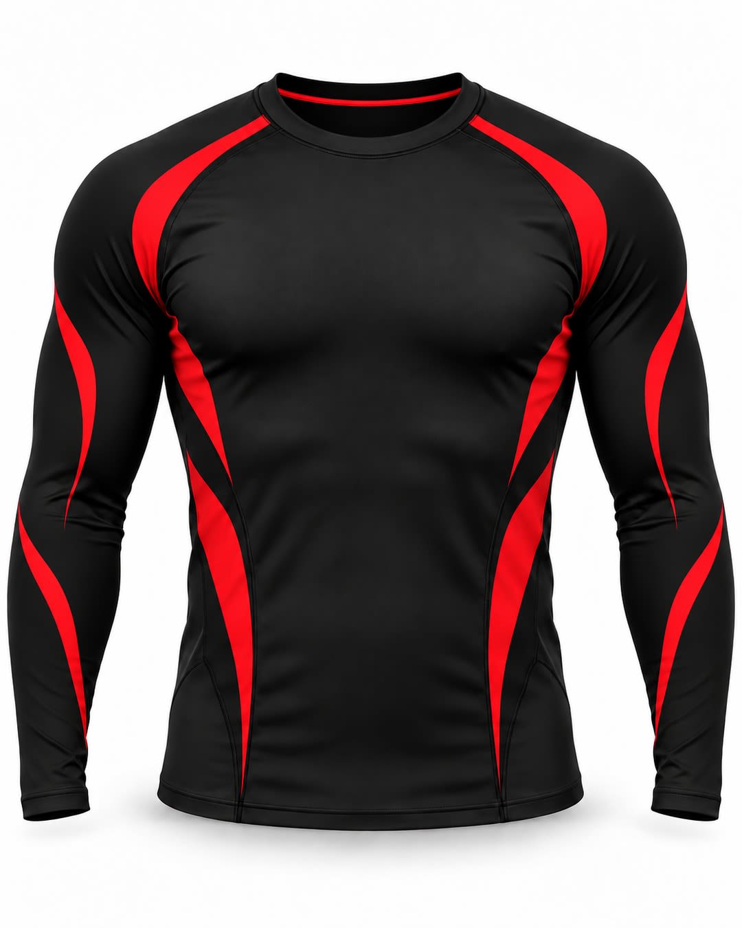 Custom Black & Red Long Sleeve No-Gi Rashguard