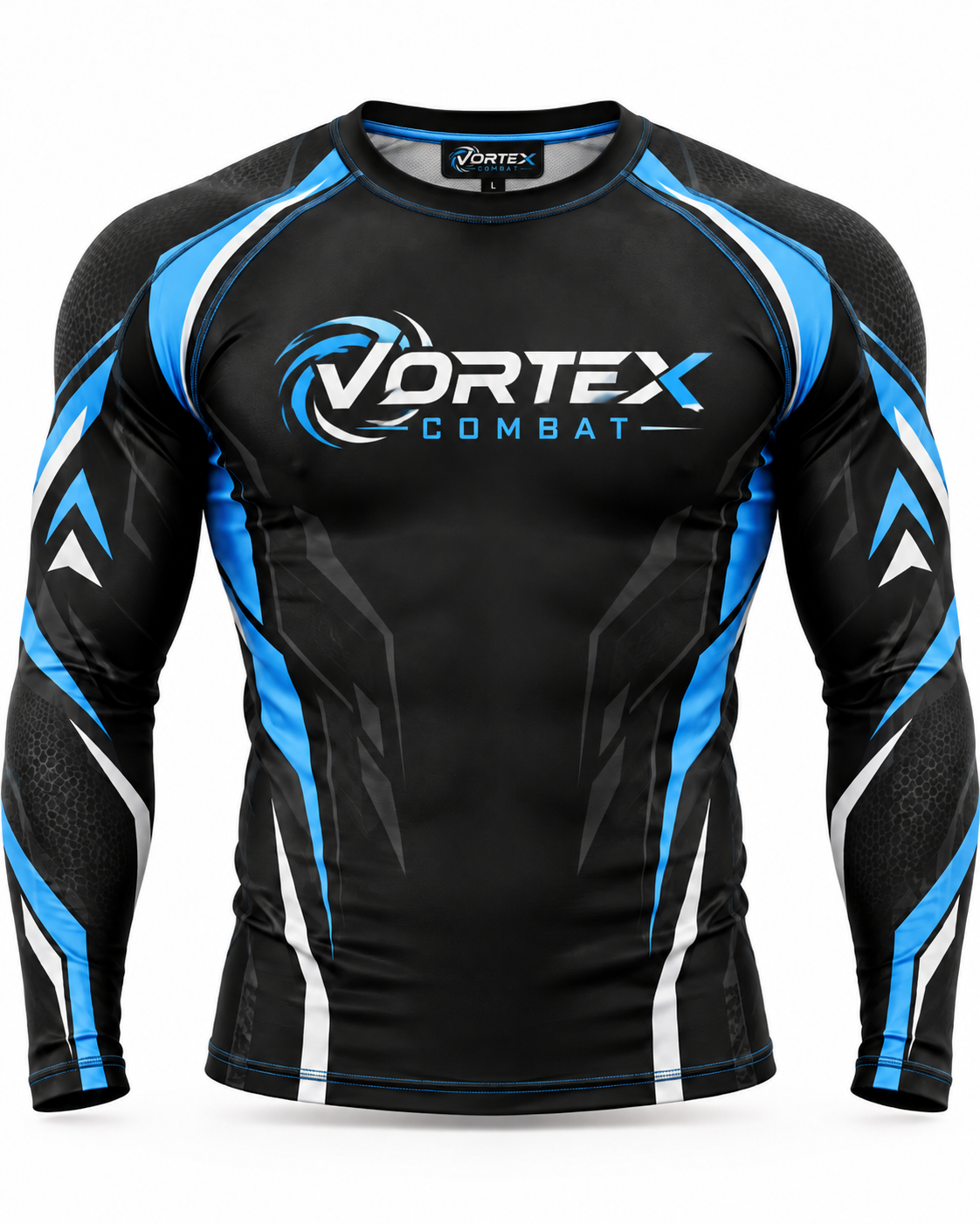 Custom Black & Blue Long Sleeve BJJ Rashguard | OEM/ODM Private Label