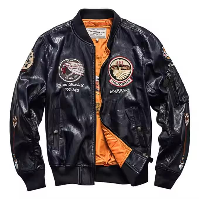 Men's Embroidered Flight Bomber Jacket