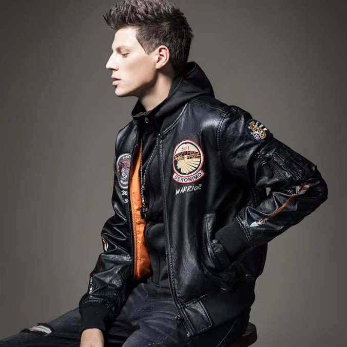 Men's Embroidered Flight Bomber Jacket
