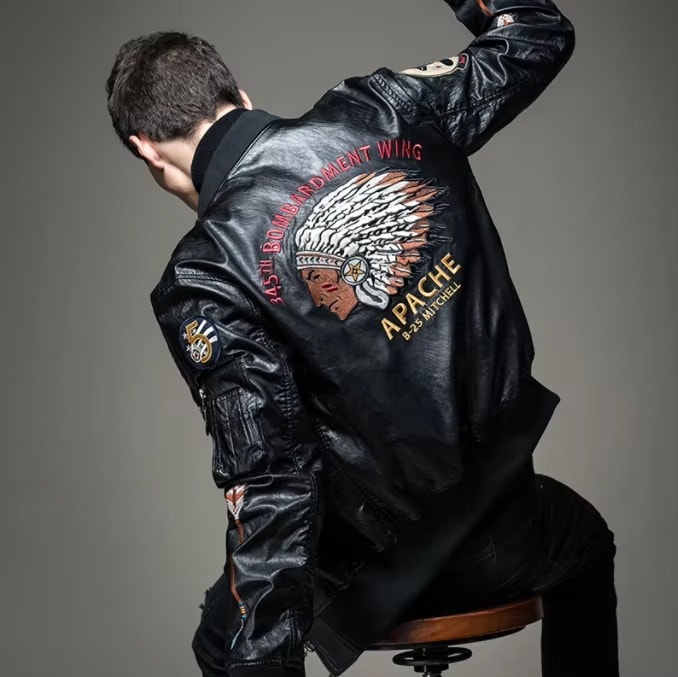Men's Embroidered Flight Bomber Jacket