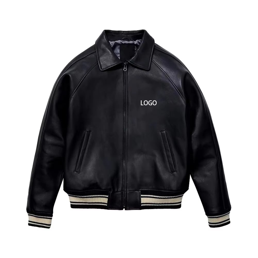 Leather Varsity Jacket | Customizable Streetwear Bomber Style