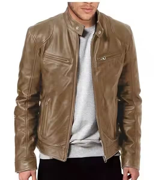 Men's Cafe Racer Leather Jacket | Premium Biker Style