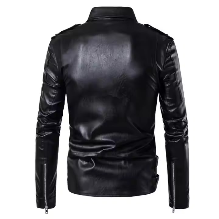 Men's Slim-Fit Asymmetric Biker Jacket