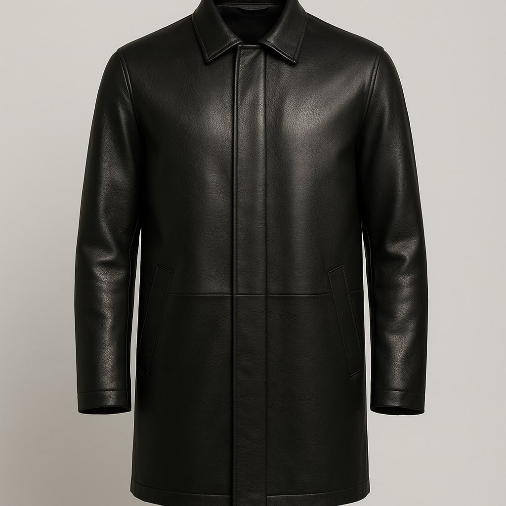 Men's Black Leather Car Coat | Premium Outerwear Manufacturer