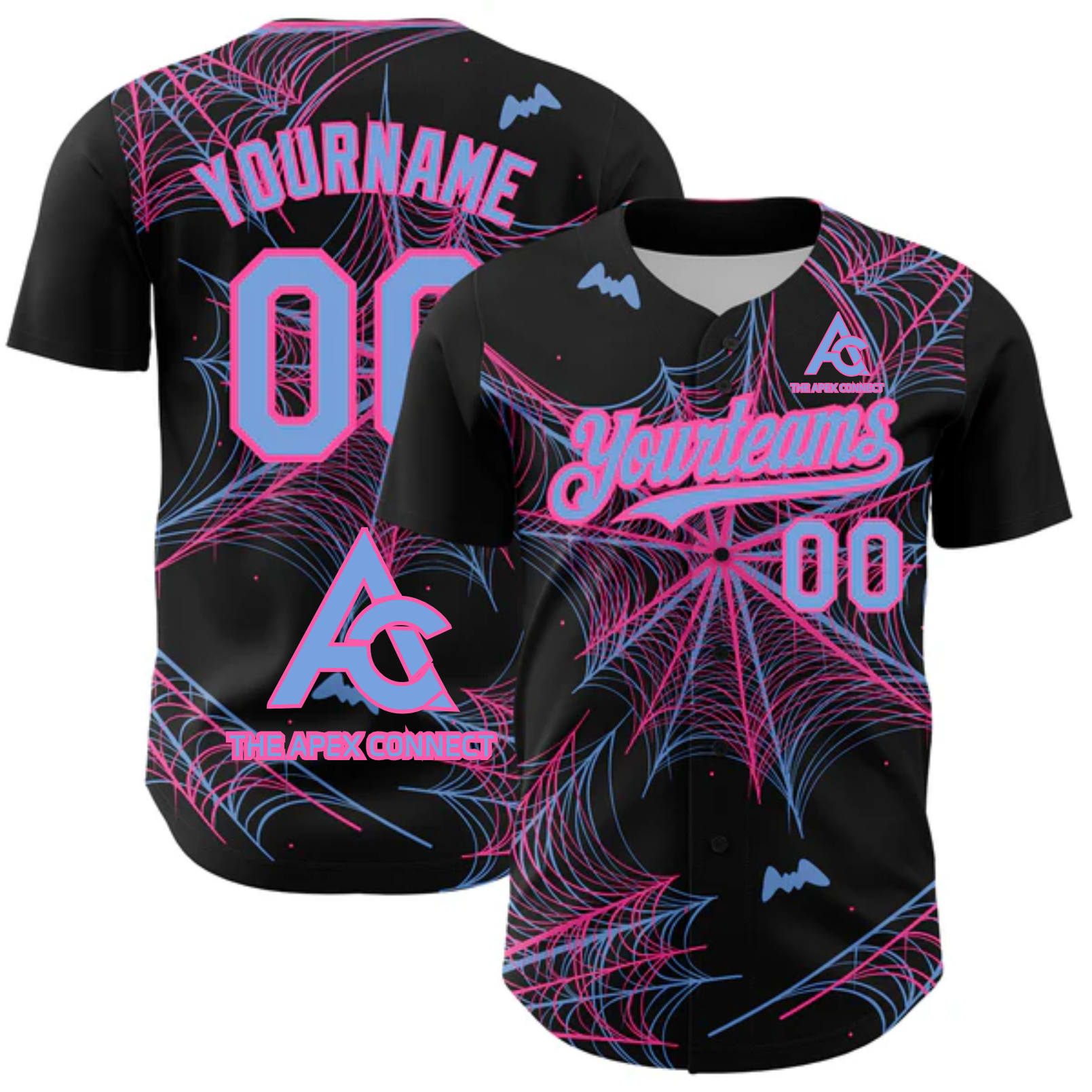 Custom 3D Pattern Spider Web Authentic Baseball Jersey