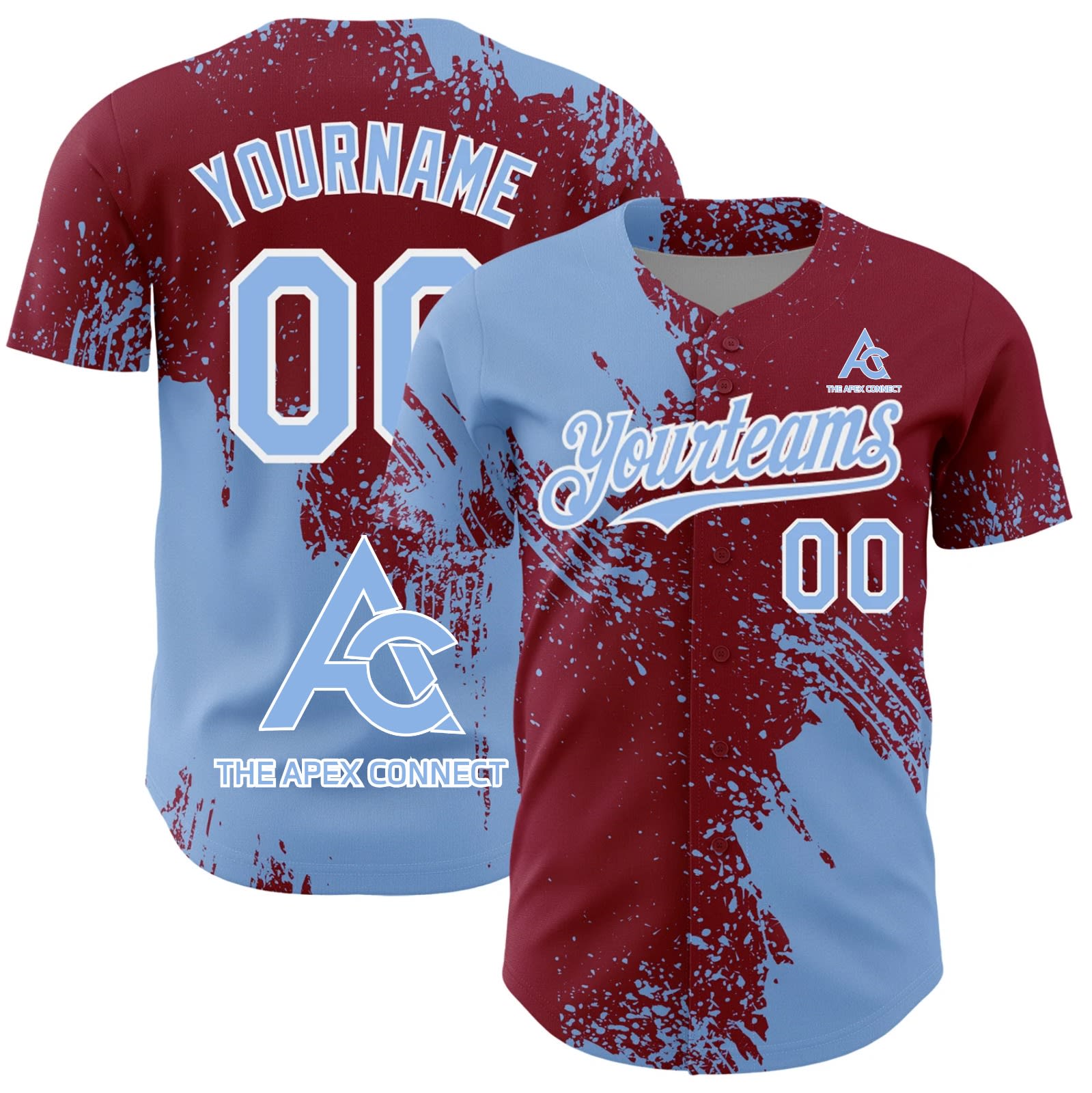 Custom Sublimation Baseball Jersey with 3D Pattern