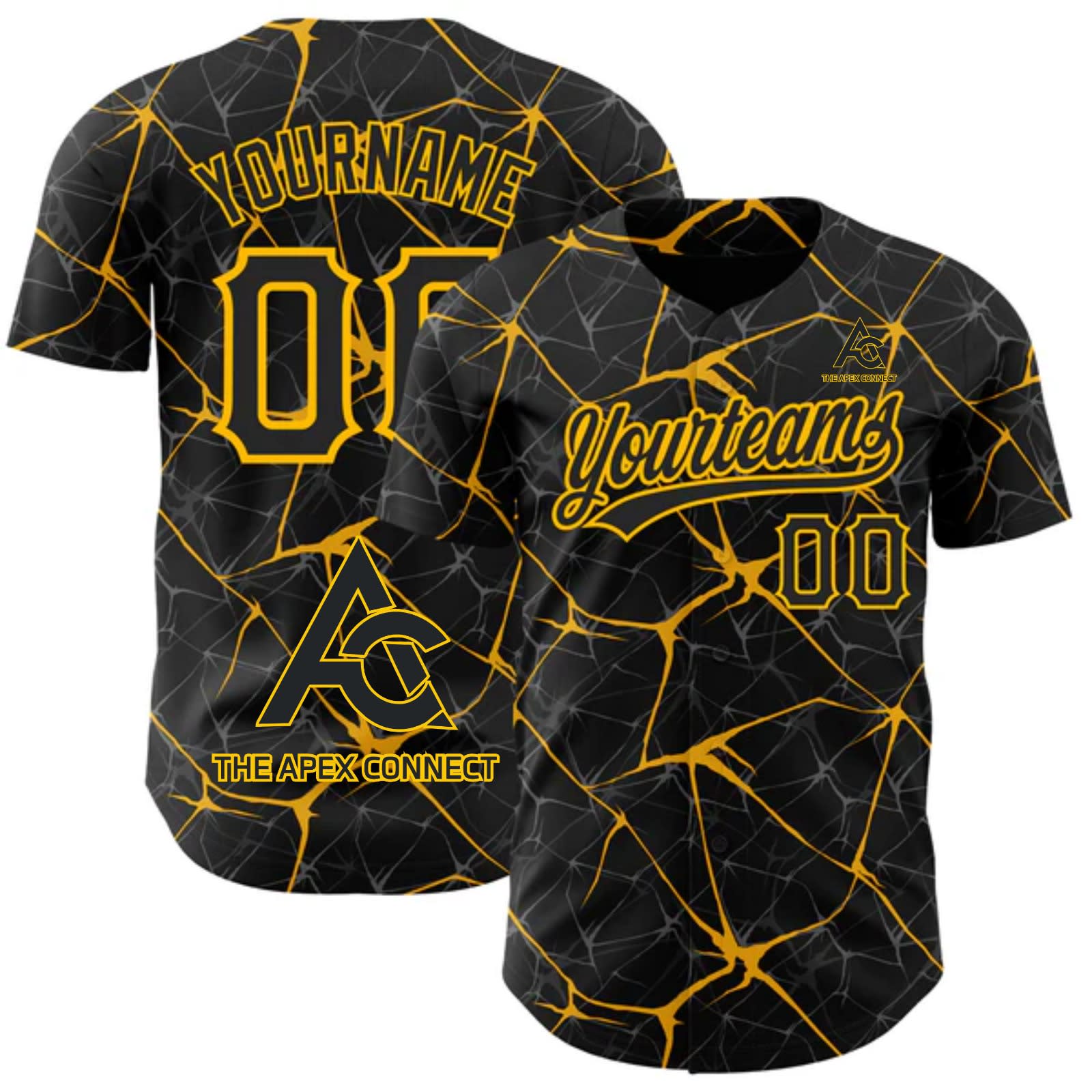 Custom 3D Pattern Baseball Jersey with Abstract Network Design