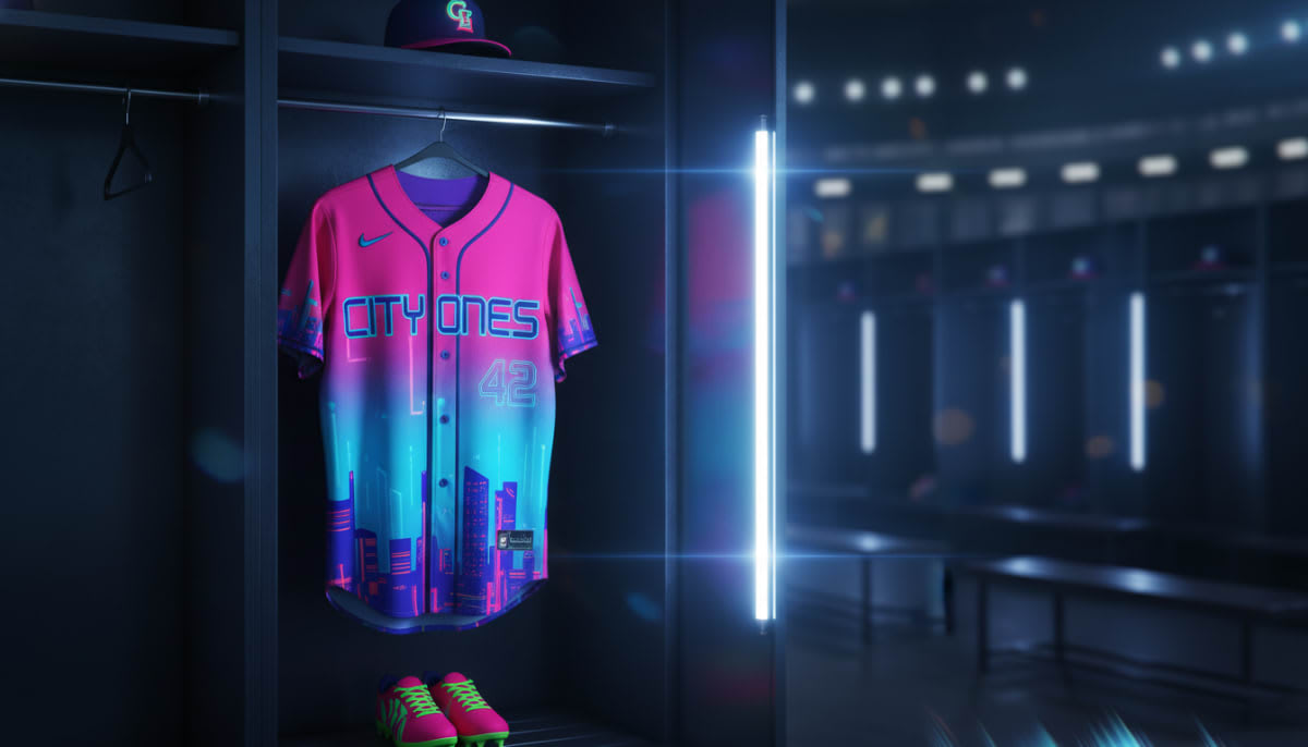 Vibrant City Connect style sublimated baseball jersey