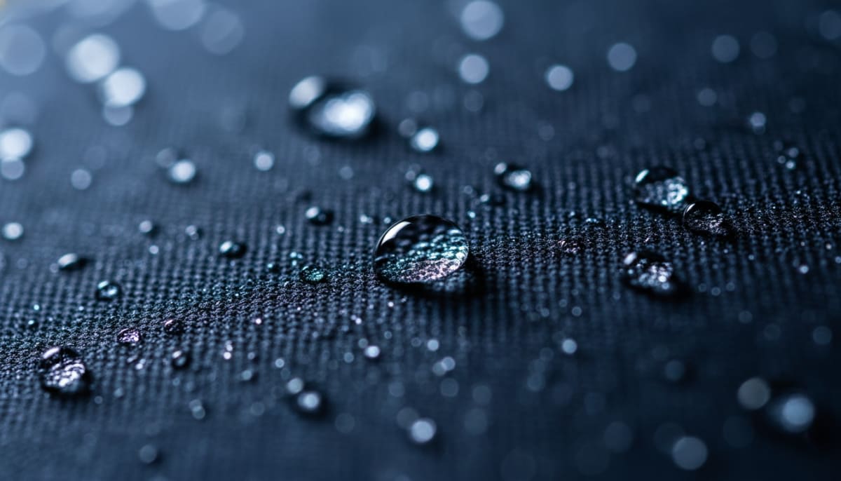 Close-up of softshell fabric layers