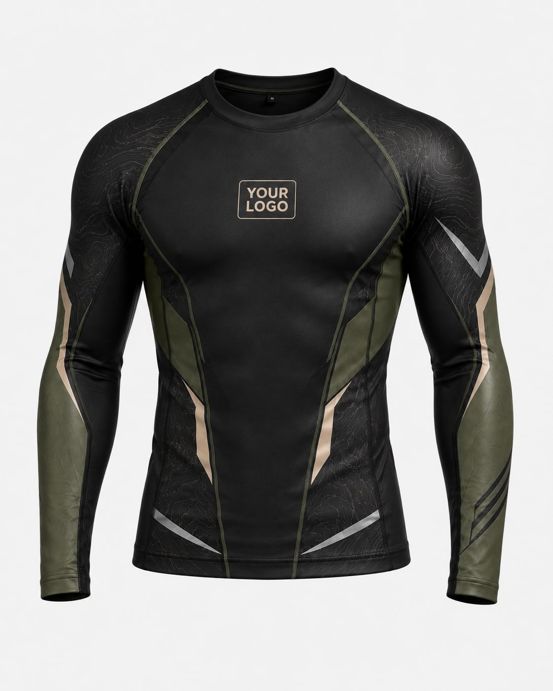 Custom Black and Olive No-Gi Rash Guard Set