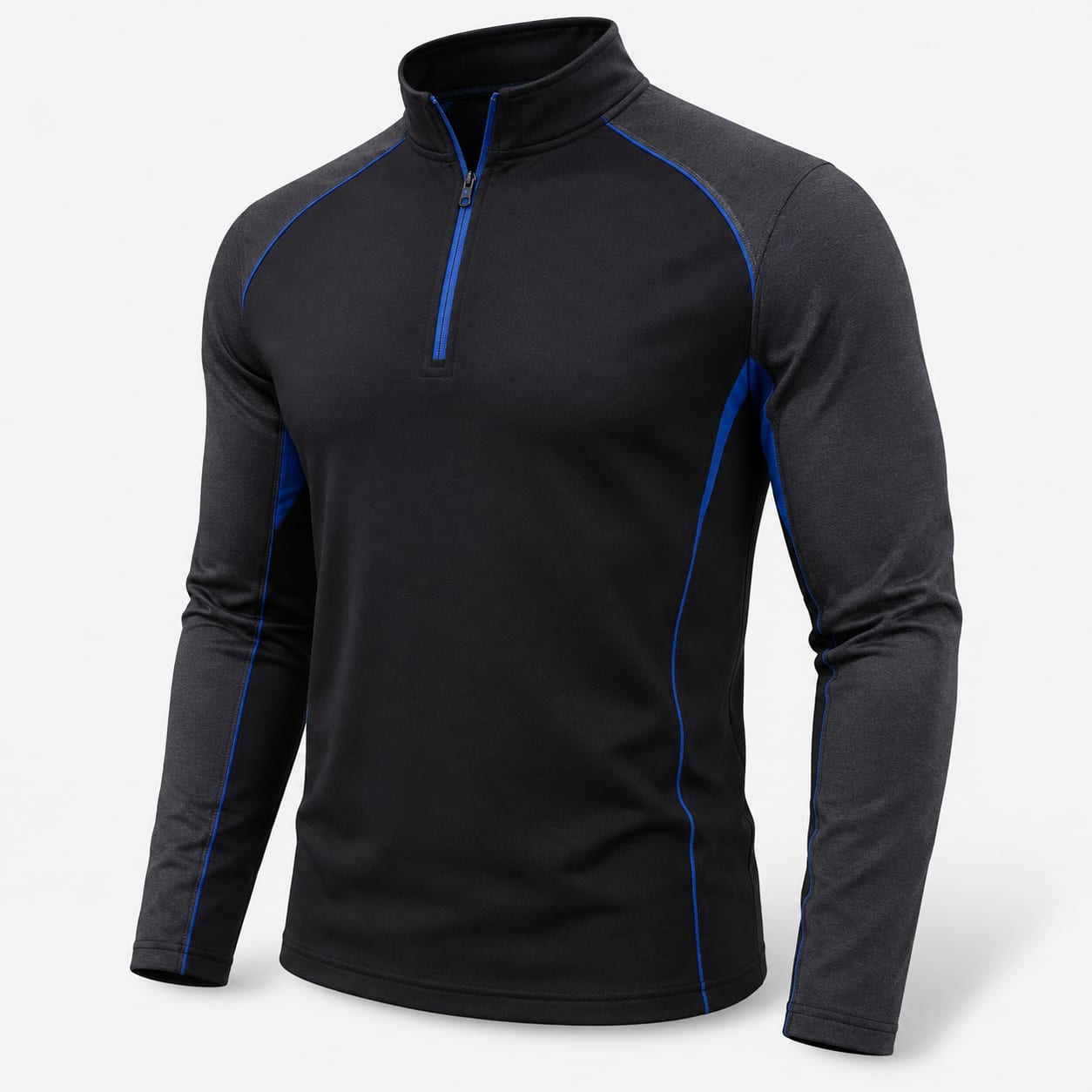 Custom Black and Blue Quarter-Zip Tracksuit