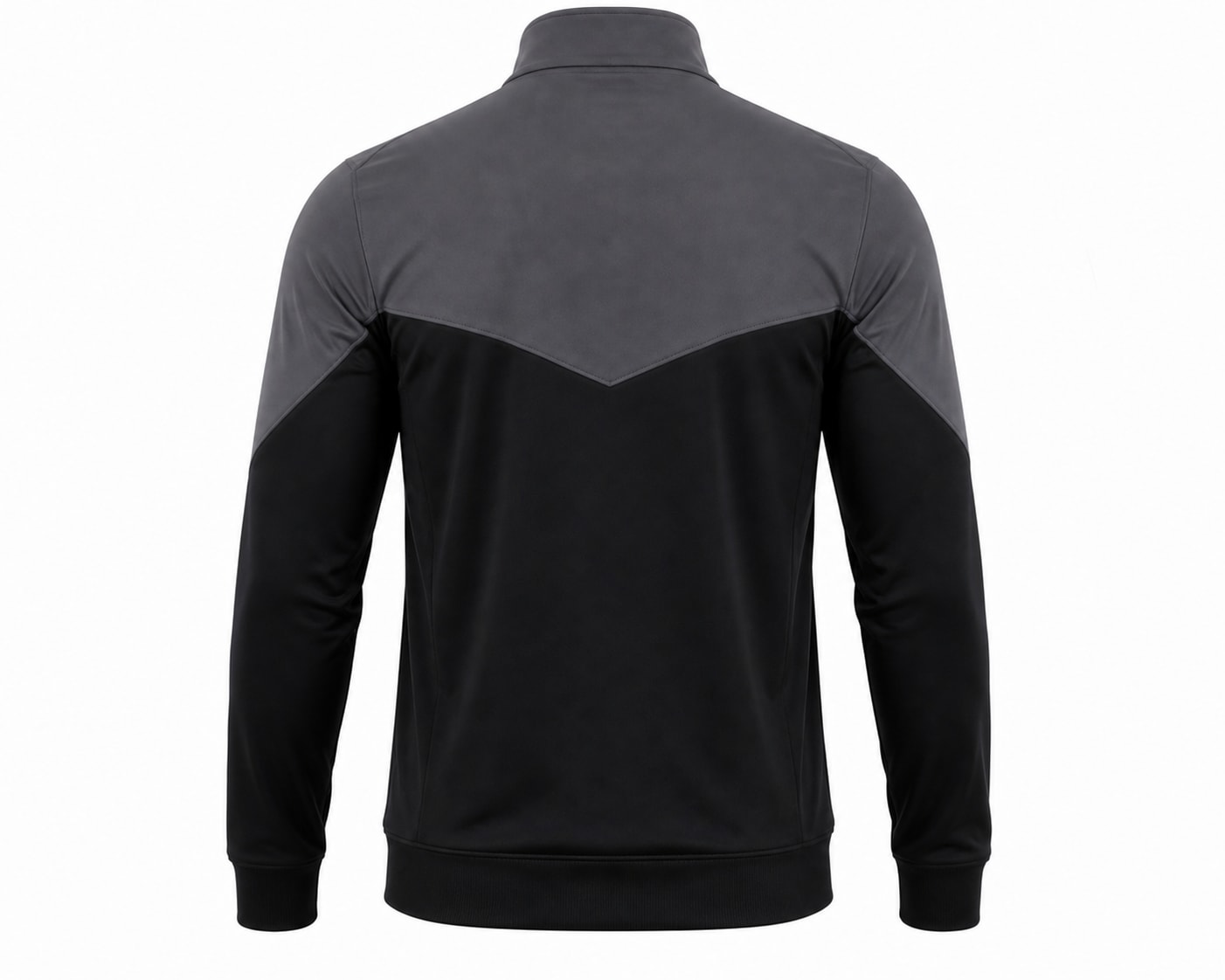 Custom Black and Charcoal Full-Zip Team Tracksuit