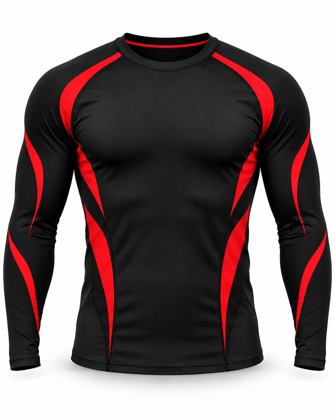 Custom Black & Red Long Sleeve No-Gi Rashguard