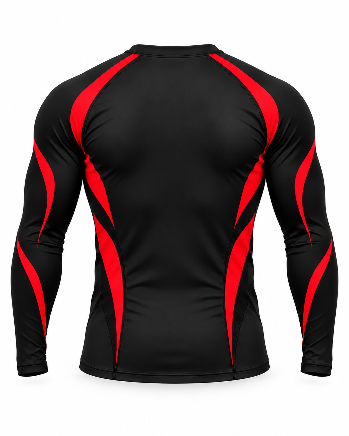 Custom Black & Red Long Sleeve No-Gi Rashguard