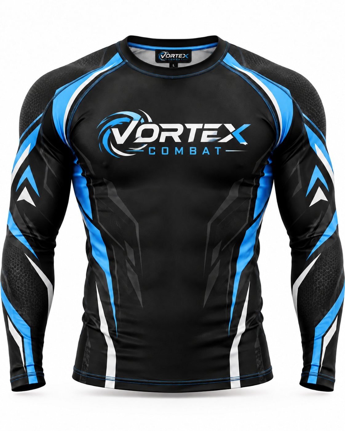 Custom Black & Blue Long Sleeve BJJ Rashguard | OEM/ODM Private Label