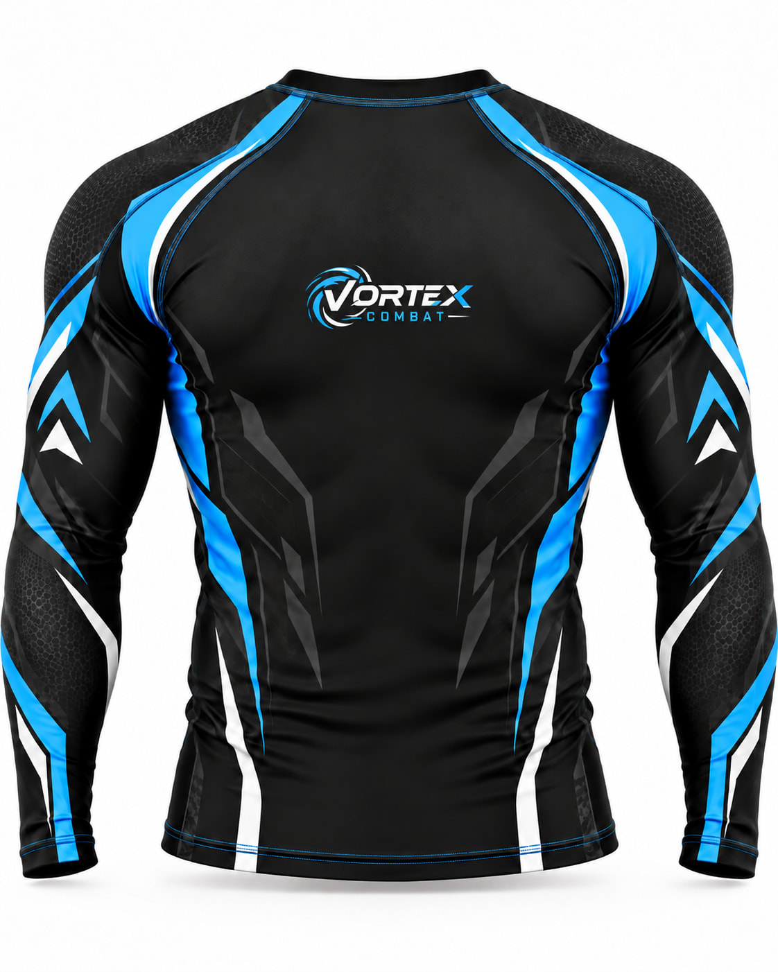 Custom Black & Blue Long Sleeve BJJ Rashguard | OEM/ODM Private Label