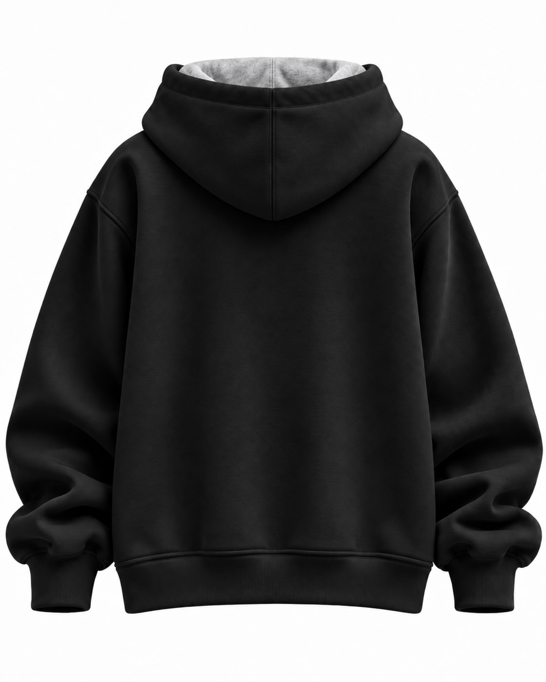 Custom Heavyweight Pullover Hoodie – Black & Grey Contrast Hood