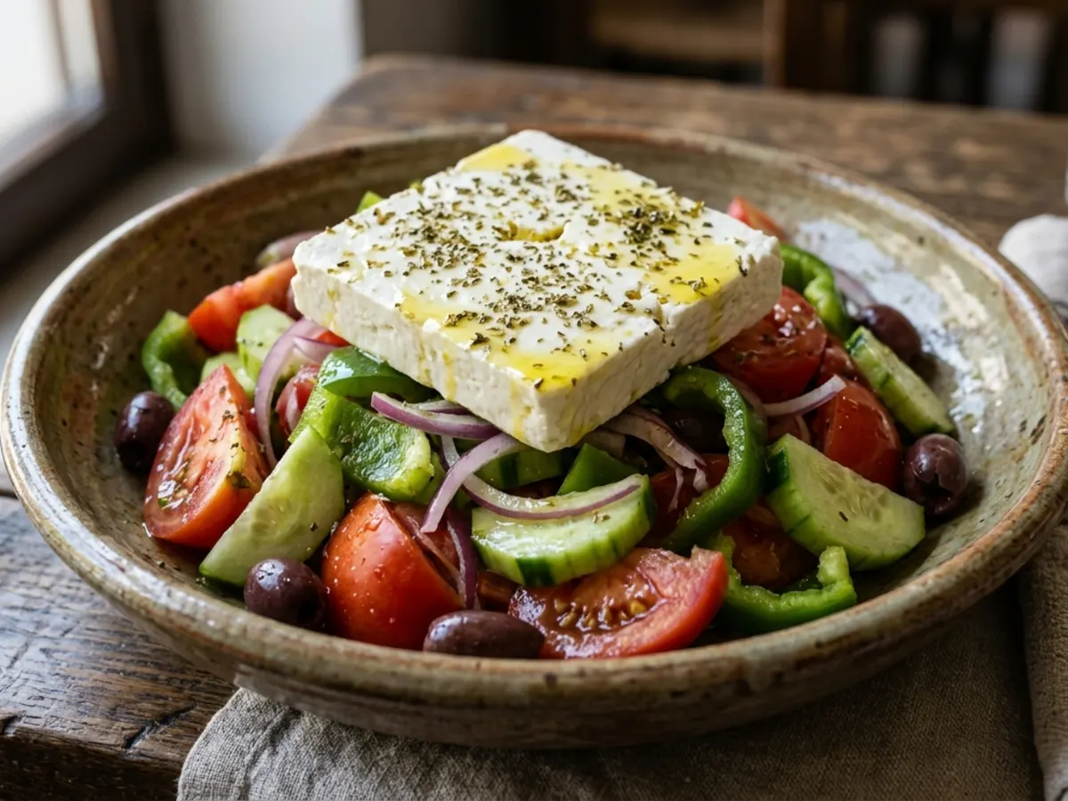 Greek Salad with Feta and Olives