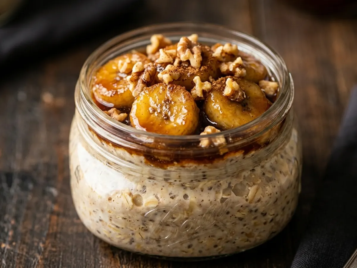 Banana Foster Overnight Oats