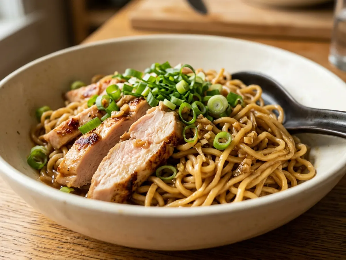 Ginger Scallion Chicken Noodles