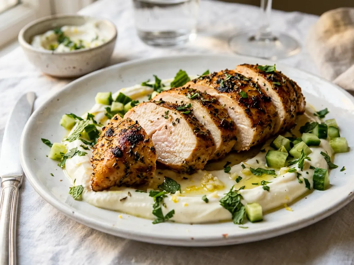 Za'atar Roast Chicken with Lemon Labneh