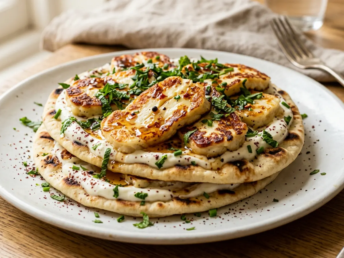 Crispy Halloumi Hot Honey Flatbreads