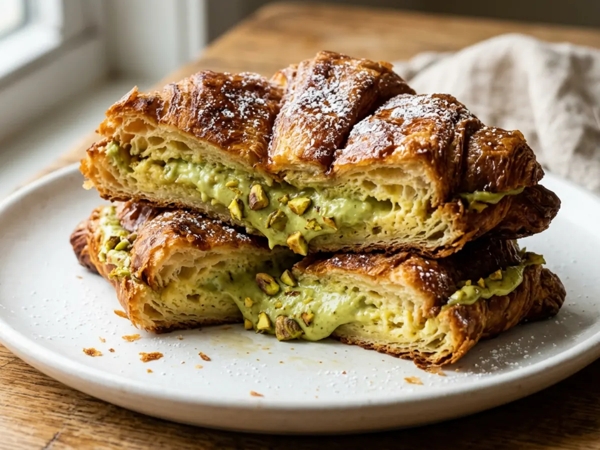 Pistachio Croissant French Toast