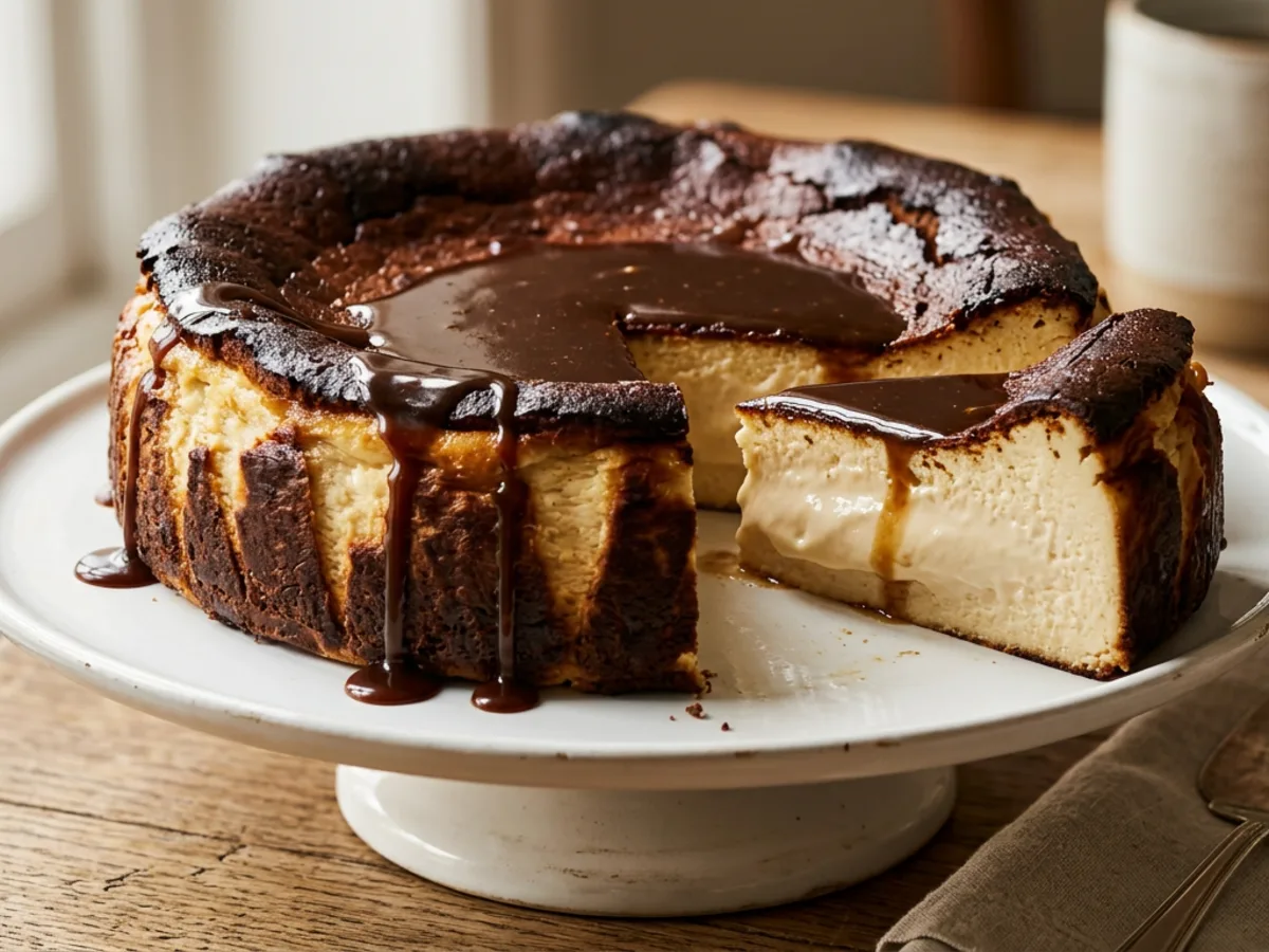 Burnt Basque Cheesecake with Espresso Caramel