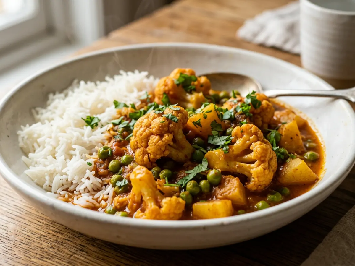 Aloo Gobi with Peas and Coriander