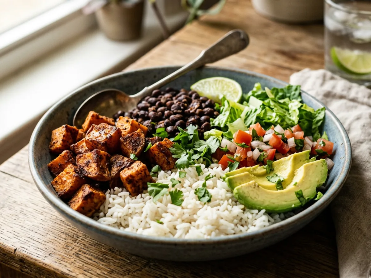 Black Bean and Sweet Potato Burrito Bowls