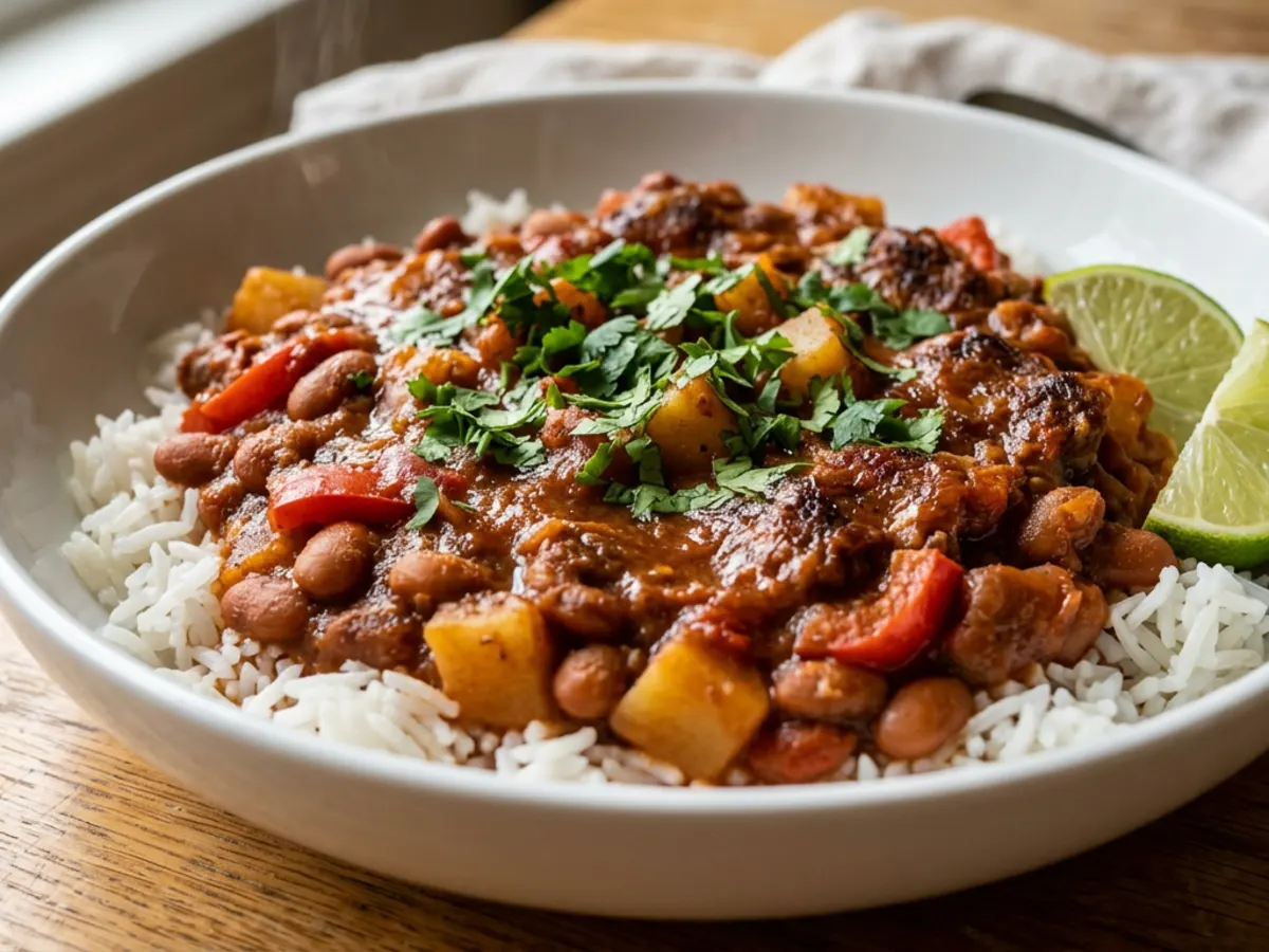 Smoky Pinto Bean Chilli with Rice