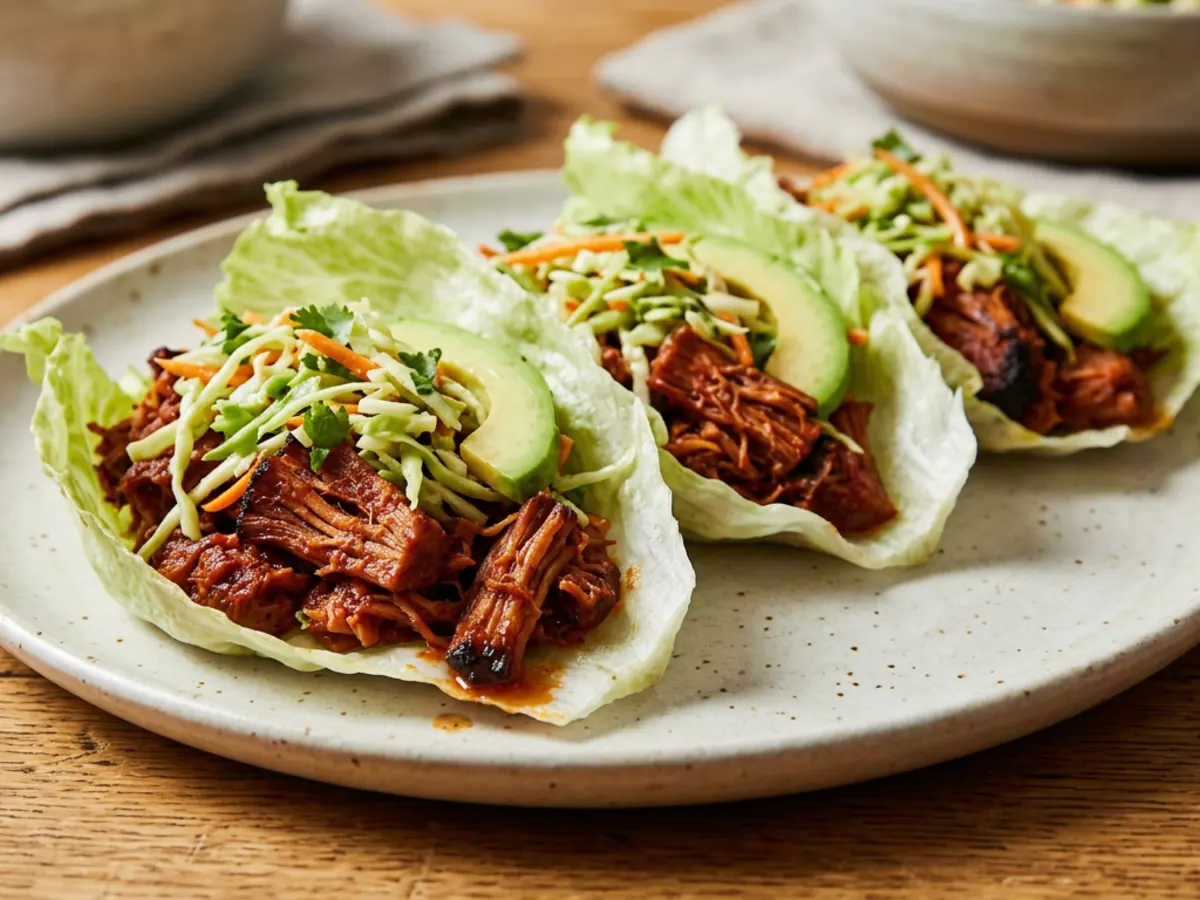 Jackfruit Lettuce Cup Tacos with Lime Slaw