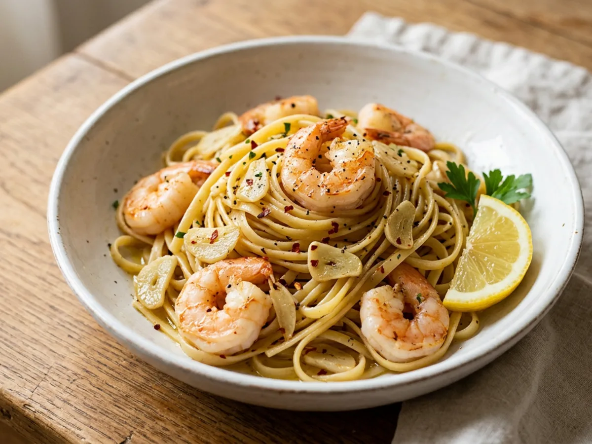 Garlic Prawn Linguine
