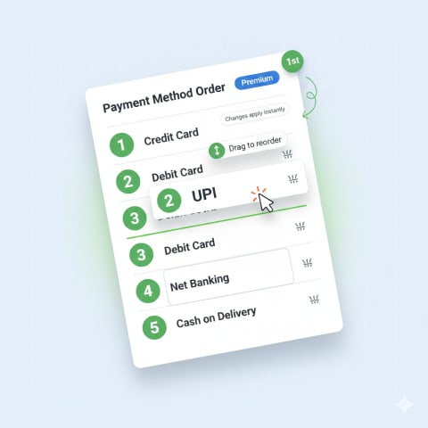 Drag and drop payment reordering interface