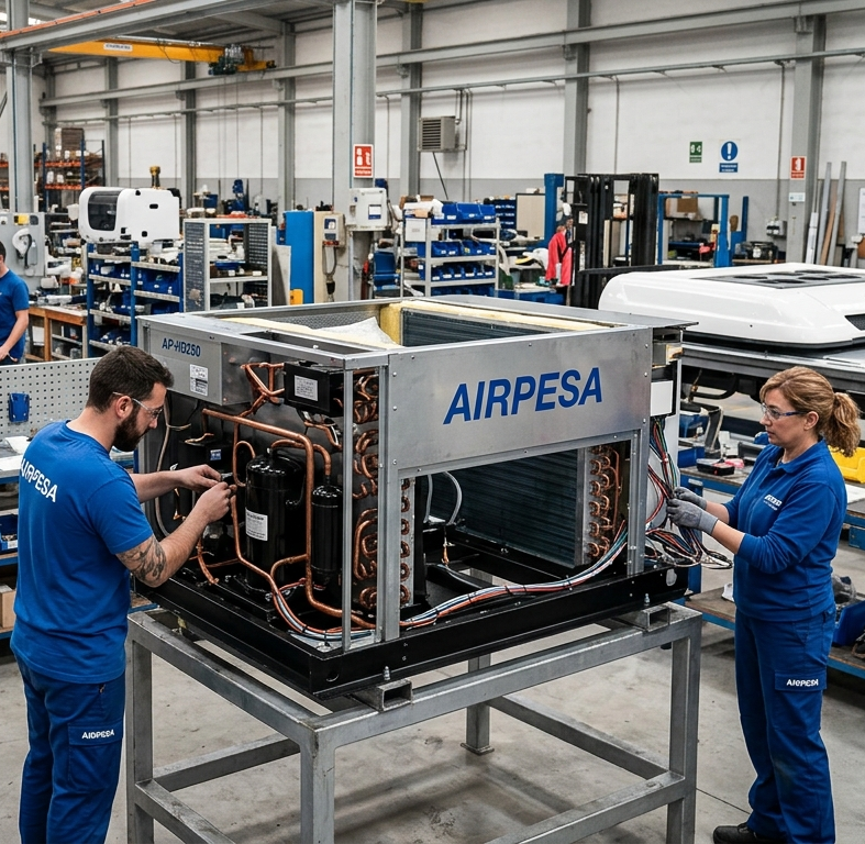 tecnicos-de-airpesa-soldando-y-verificando-pieza-recien-fabricada-para-equipo-de-aire-acondicionado